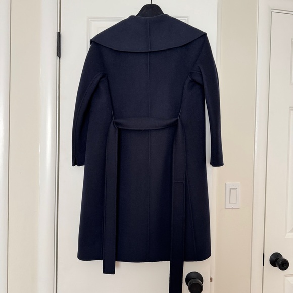 NEW S’ Max Mara Messi Wool Coat Dark Navy Size US 0 / IT 34 - Picture 6 of 8